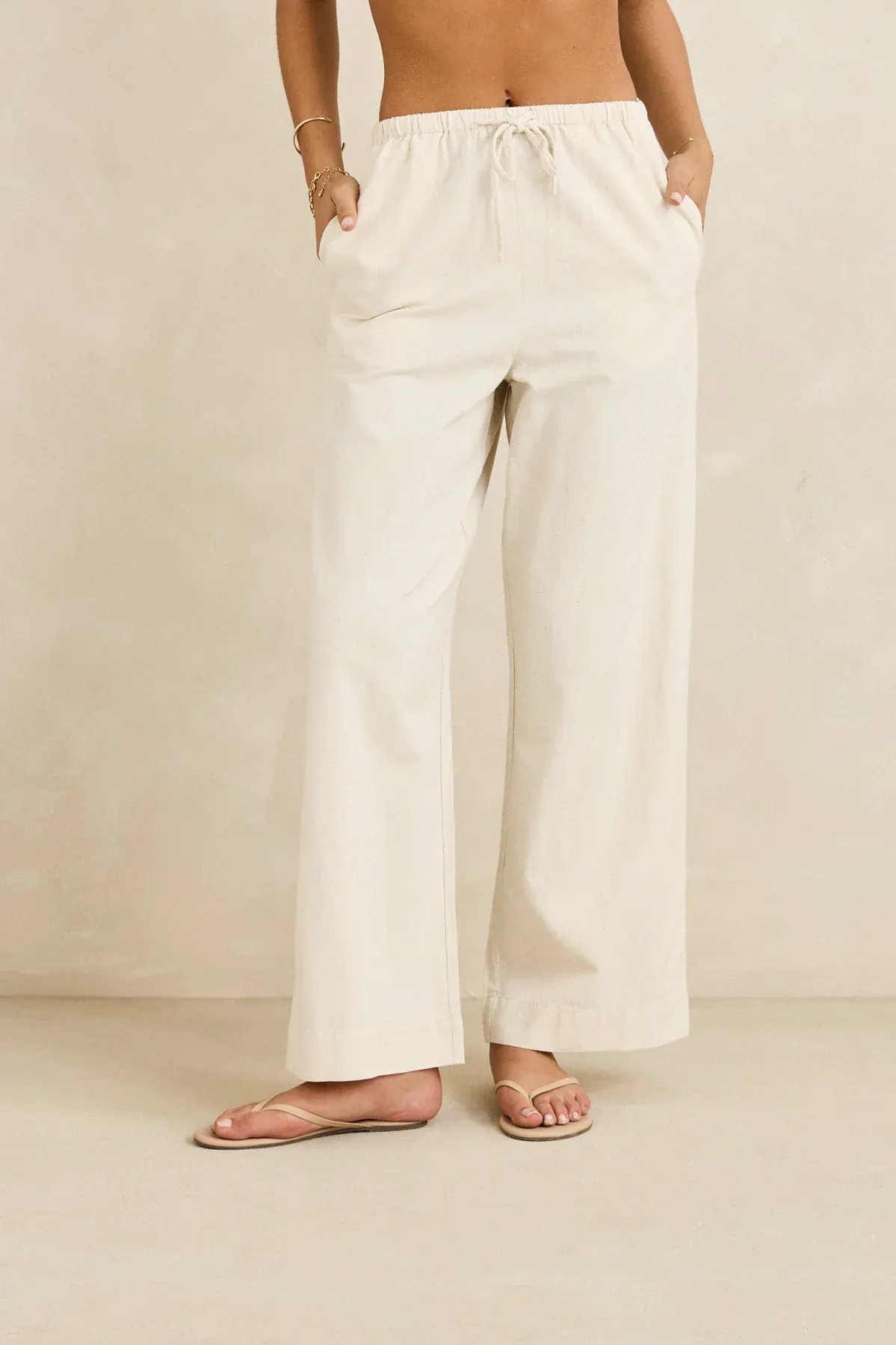 Rhythm Classic Drawstring Pant - Oat - Image 3