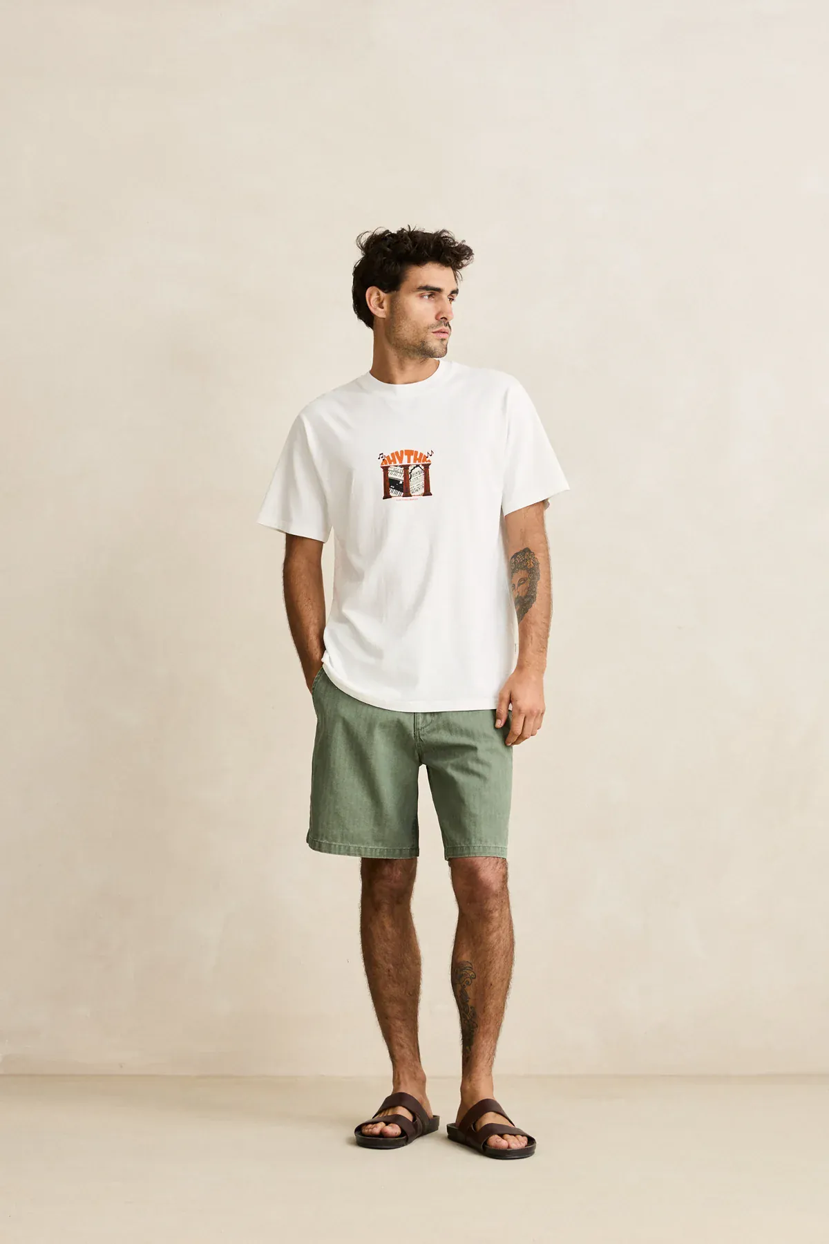 Rhythm Essential Herringbone Short - Olive
