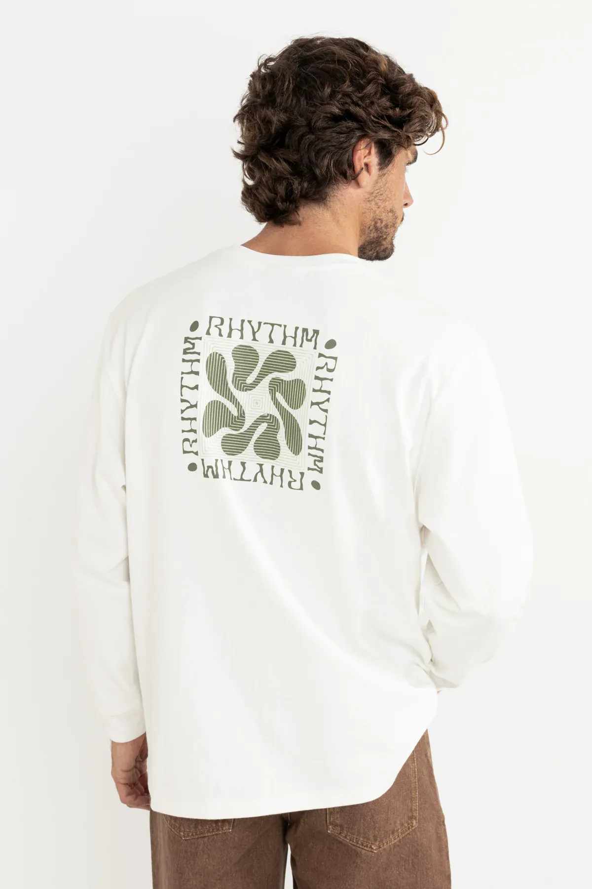 Rhythm Grange Loose Fit LS T-Shirt - Ecru - Image 2