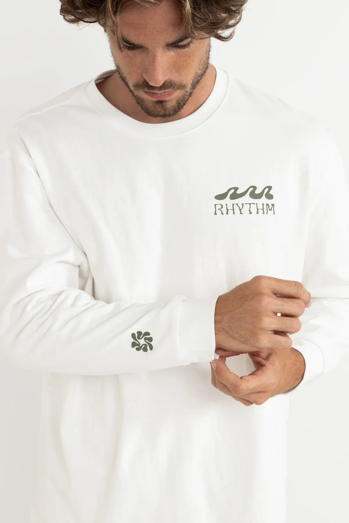 Rhythm Grange Loose Fit LS T-Shirt - Ecru - Image 4