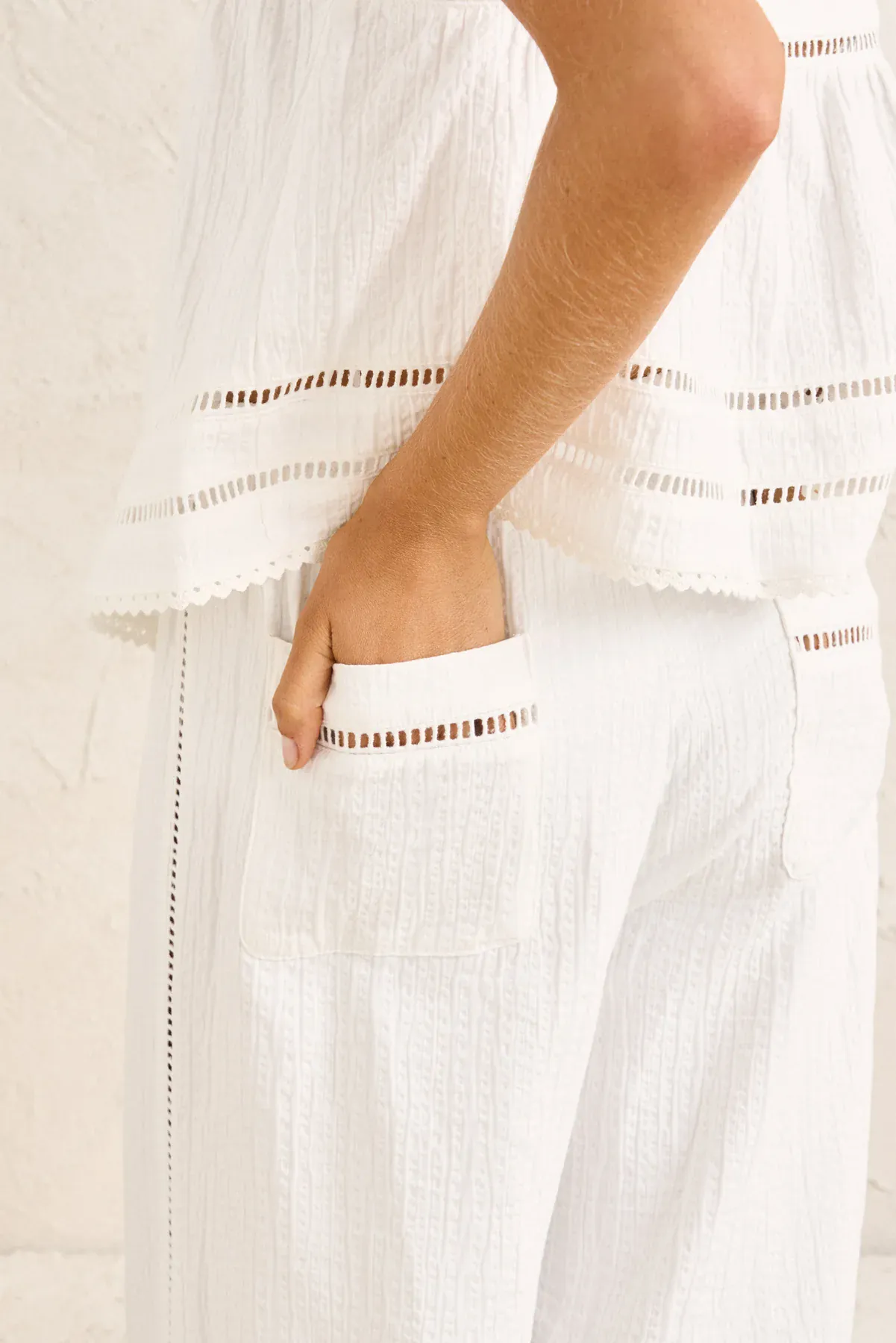 Rhythm Macy Scallop Pant - White - Image 2