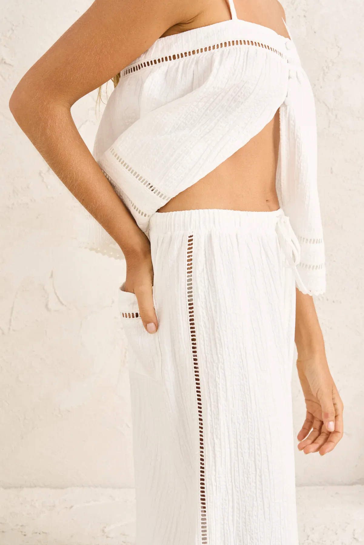 Rhythm Macy Scallop Pant - White - Image 4