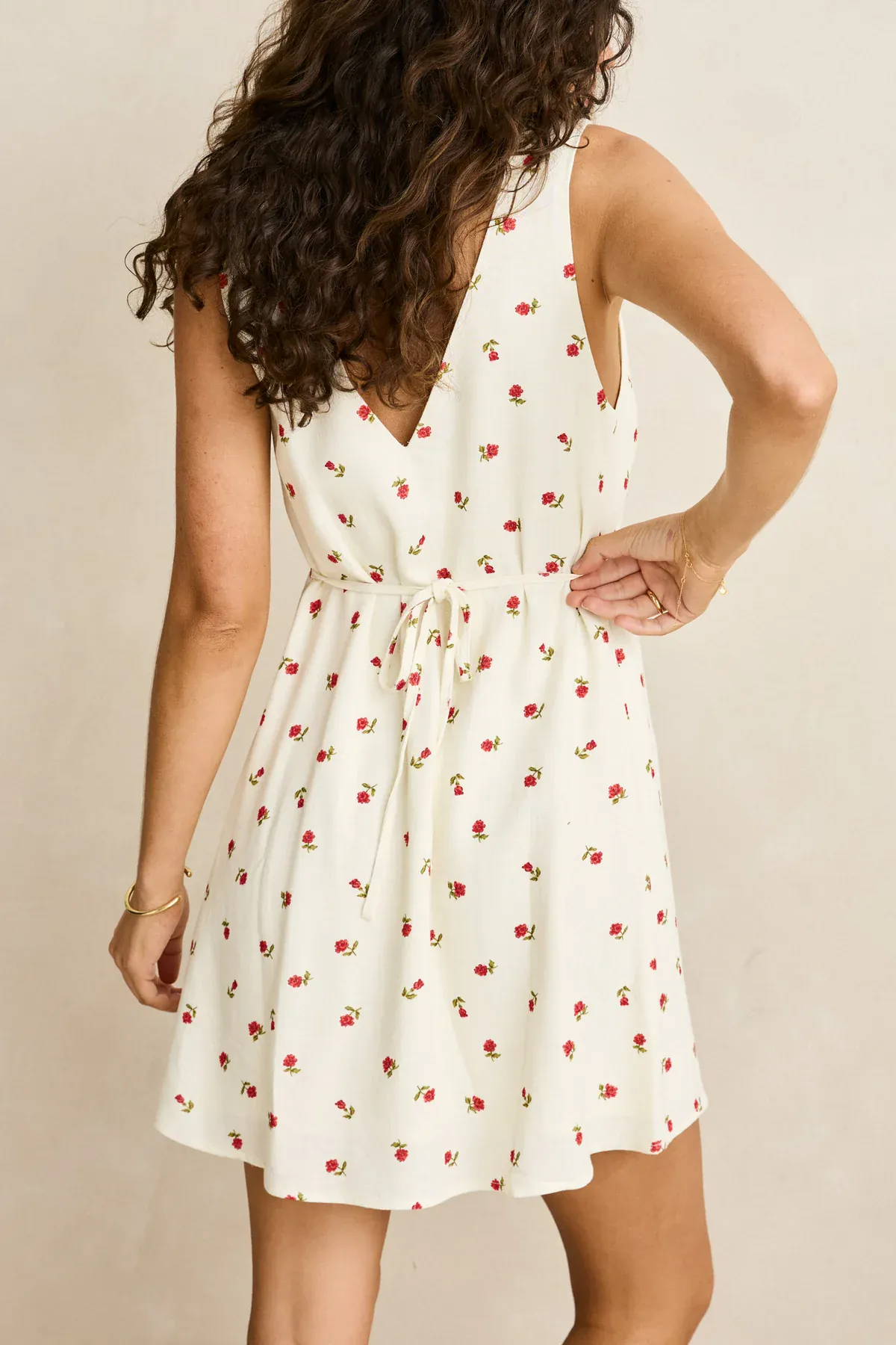 Rhythm Mila Floral Mini Dress - Cream - Image 6
