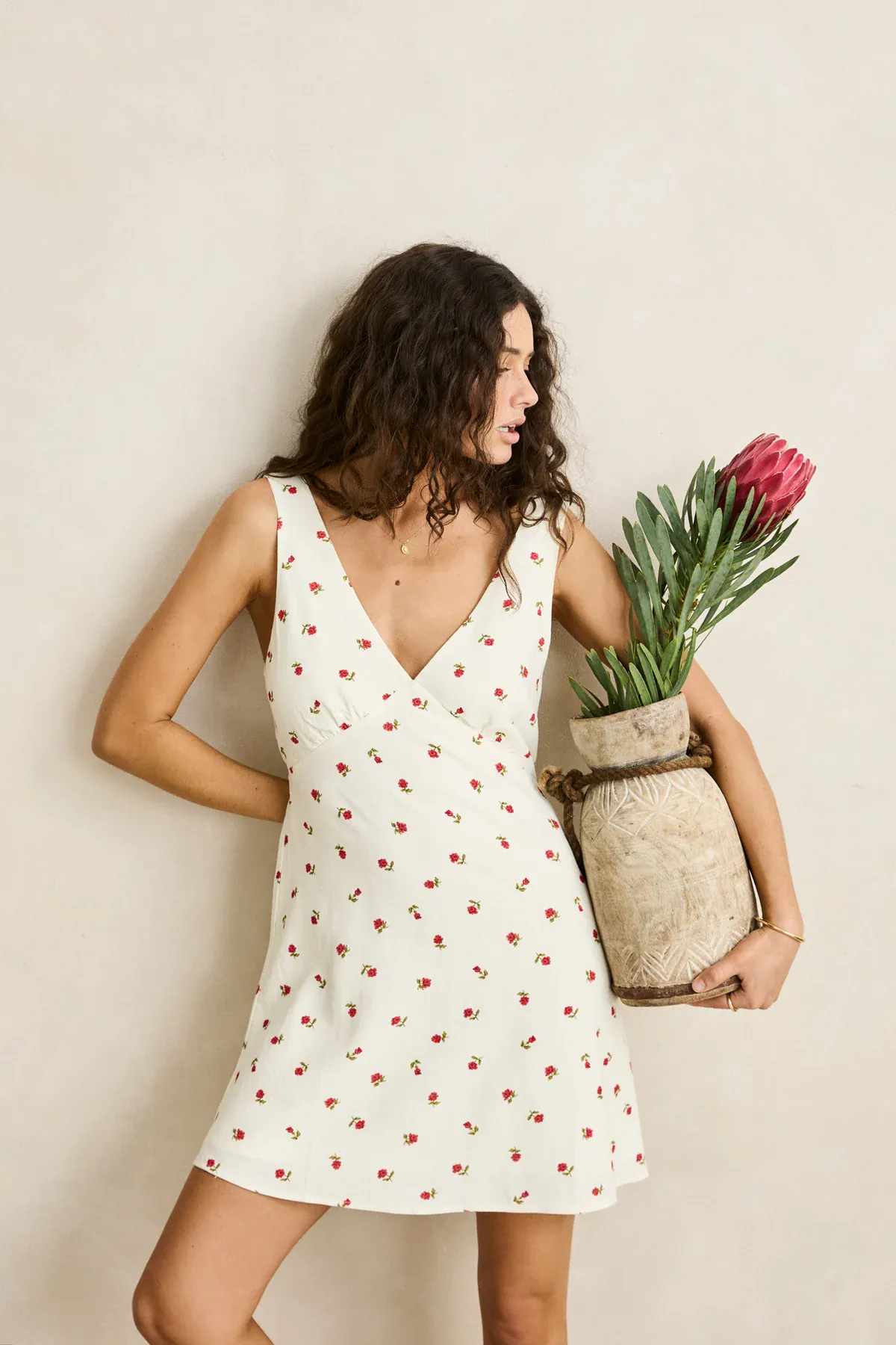 Rhythm Mila Floral Mini Dress - Cream - Image 7