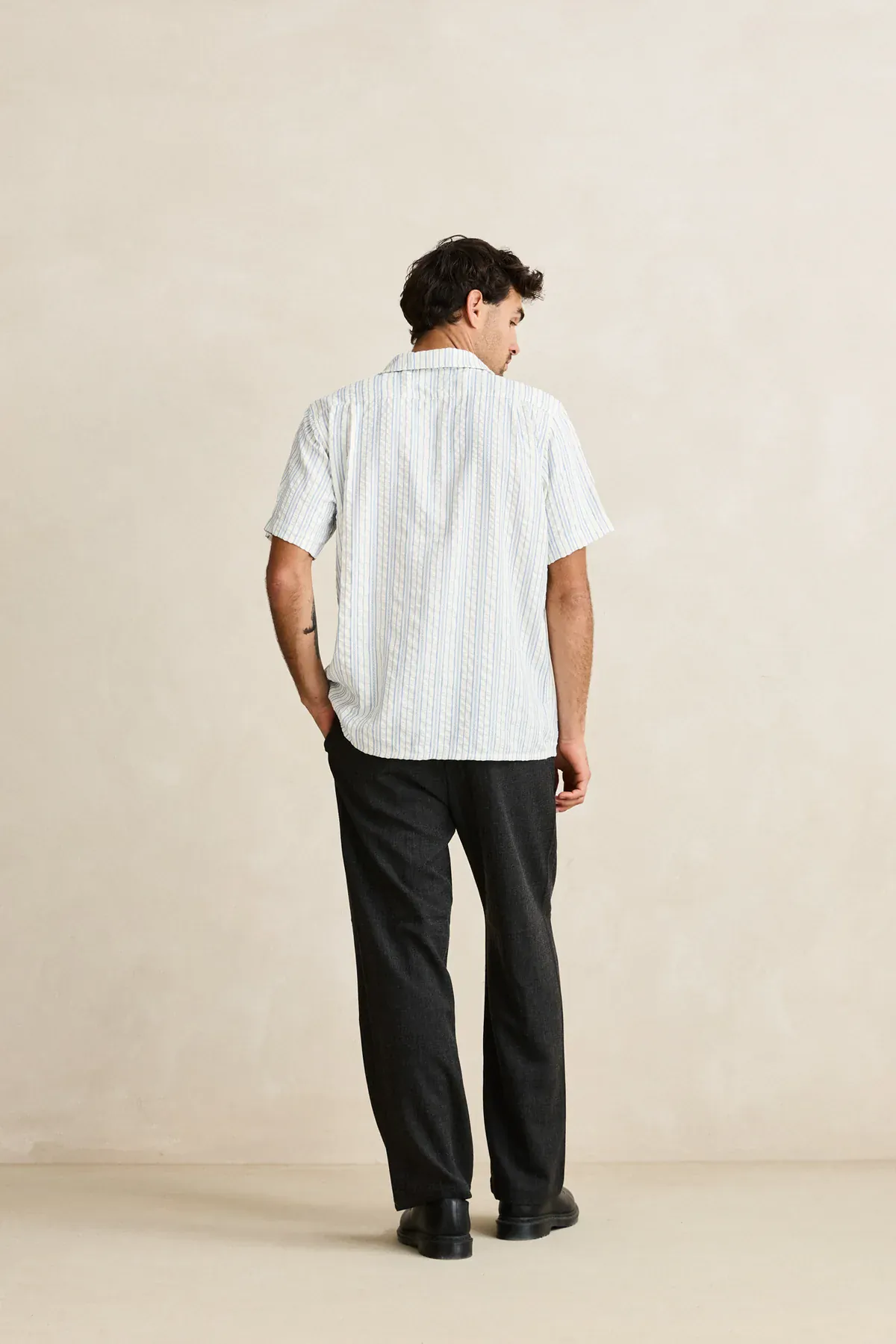 Rhythm Novelty Stripe SS Shirt - White - Image 2
