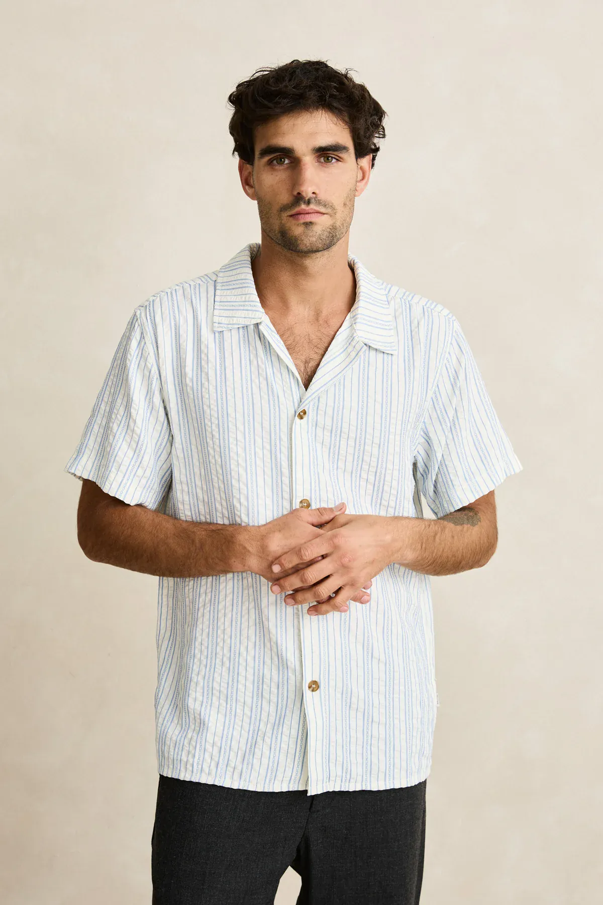 Rhythm Novelty Stripe SS Shirt - White - Image 3