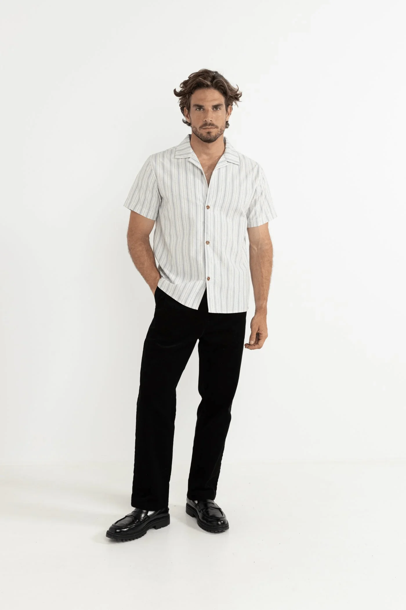 Rhythm Vacation Stripe SS Shirt - Natural - Image 5