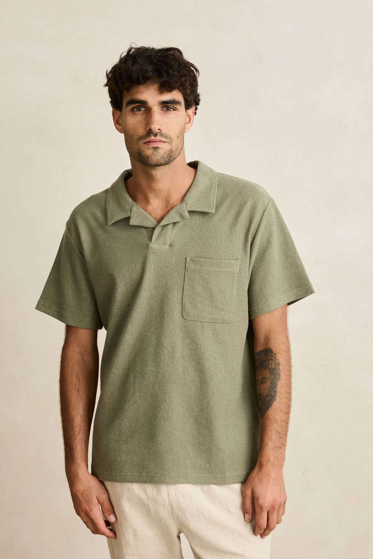 Rhythm Vintage Terry Polo - Sage - Image 3