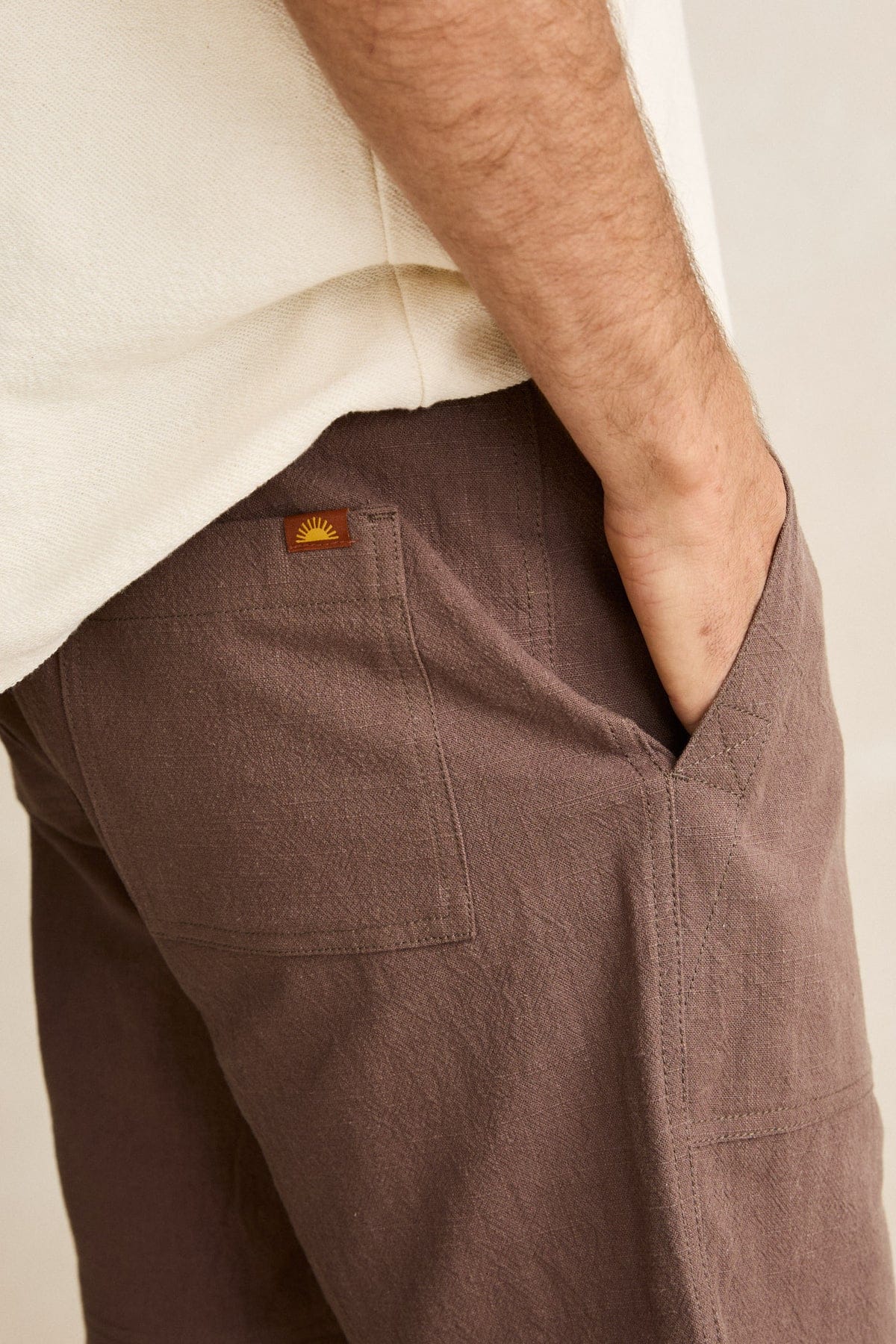 Rhythm Worn Path Textured Linen Short - Oak - Image 2