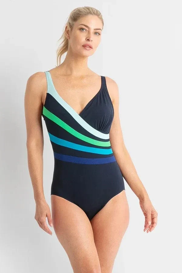 Rozella Fan Splice Tank One Piece - Navy - Image 5