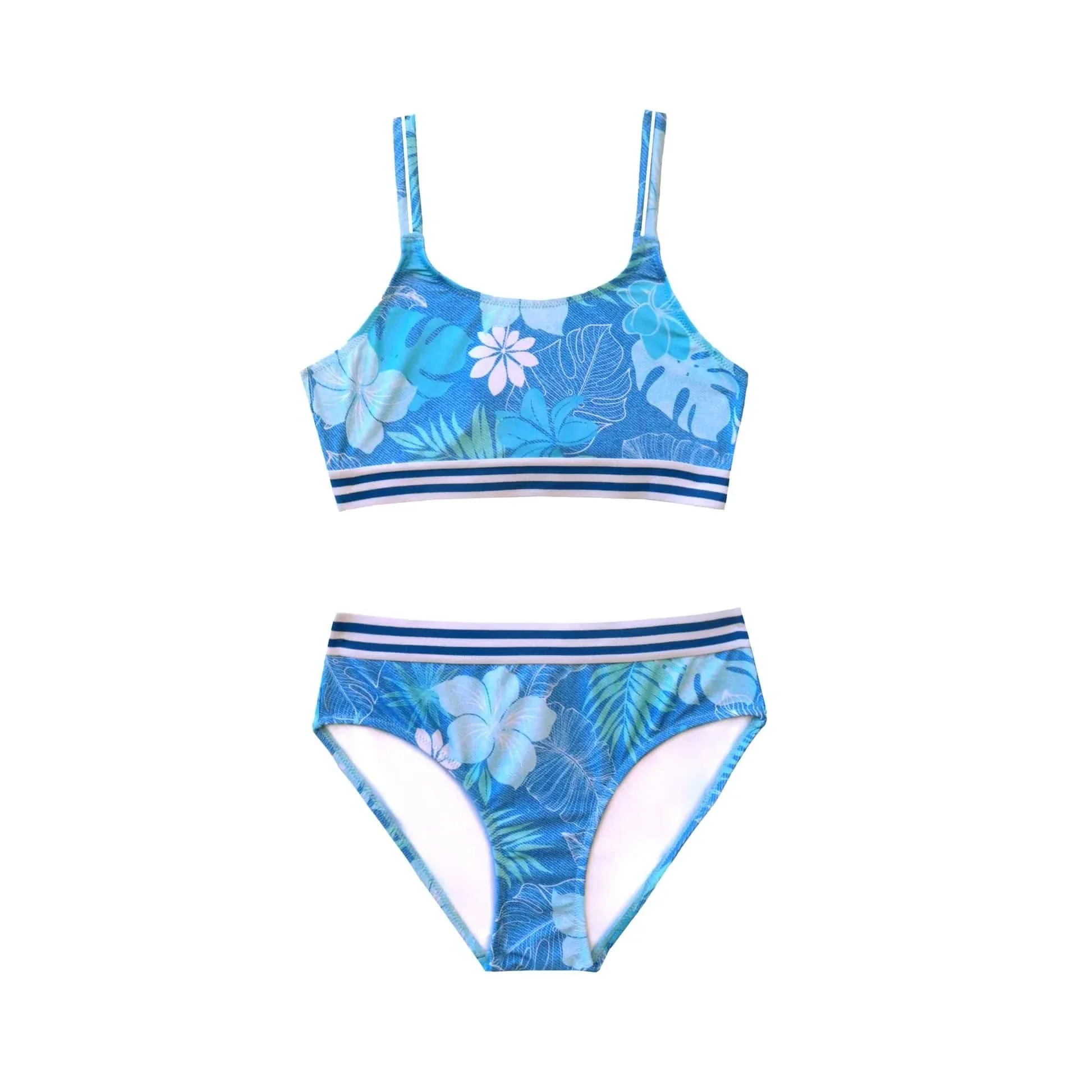 Salty Ink Girls Tropicana Denim Bikini - Image 5