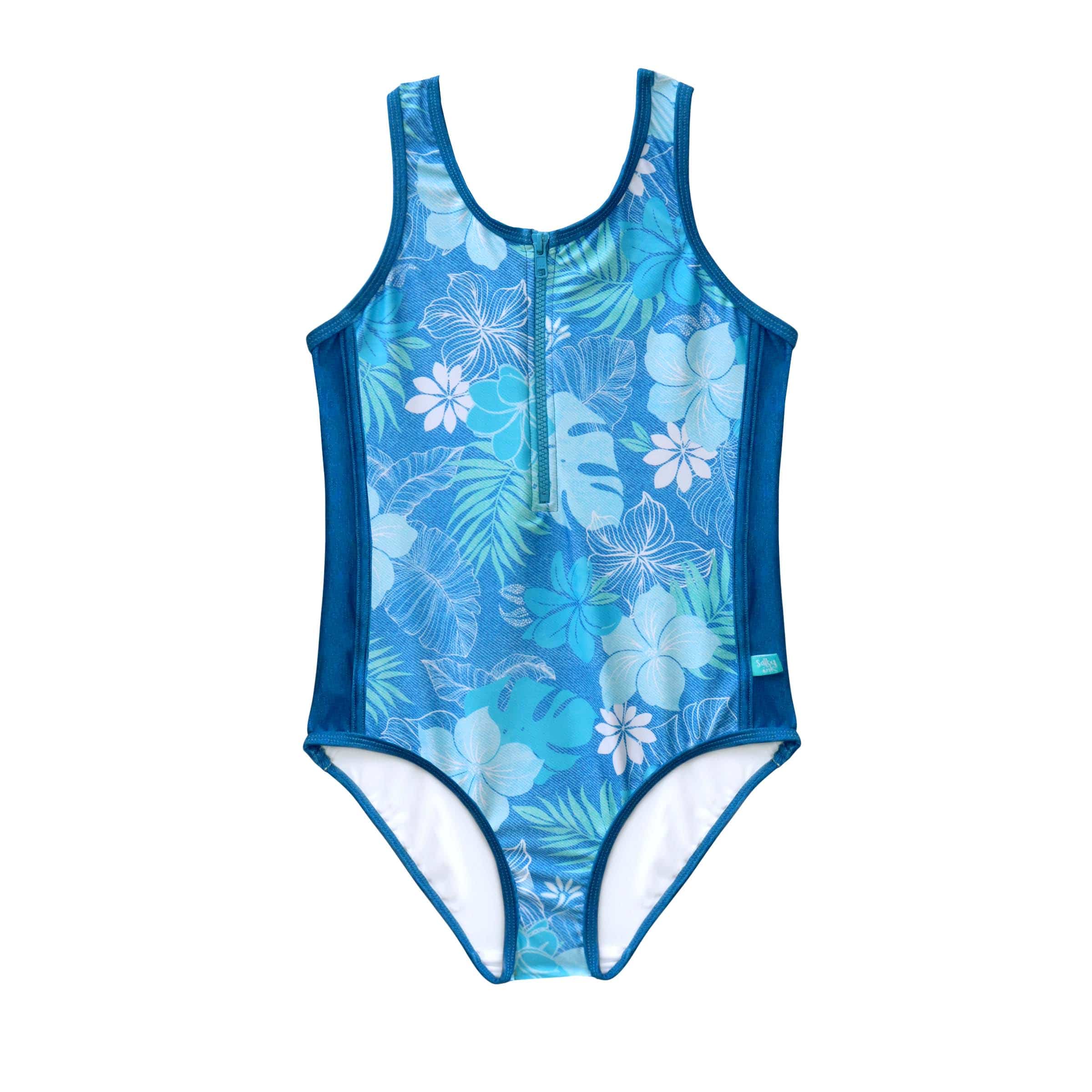Salty Ink Girls Tropicana One Piece - Blue Tropic - Image 5