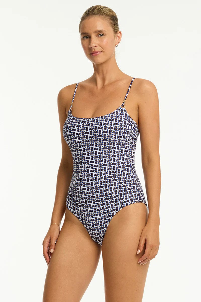 Sea Level Coast Scoop Neck One Piece - Cobalt - Image 4