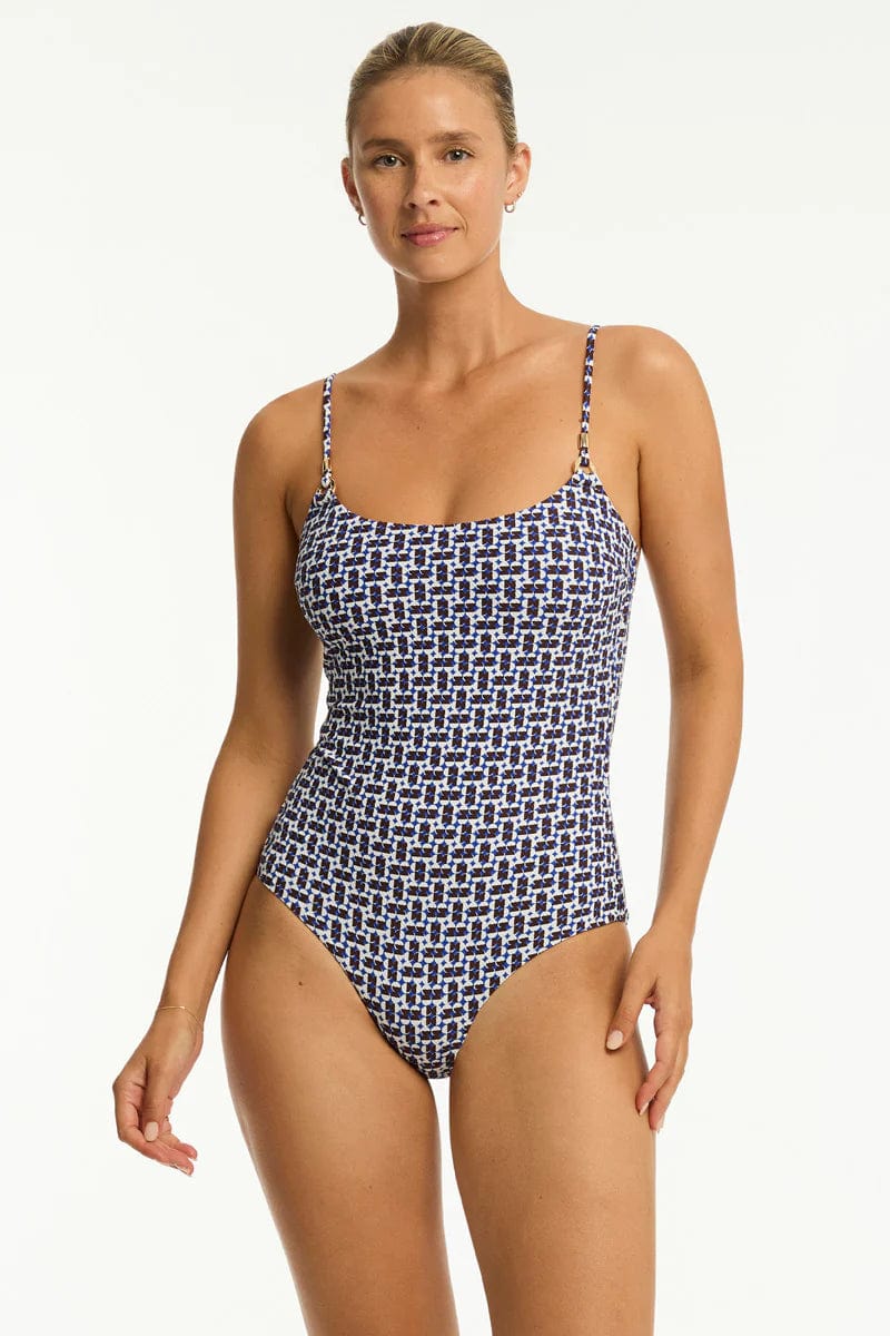 Sea Level Coast Scoop Neck One Piece - Cobalt - Image 5