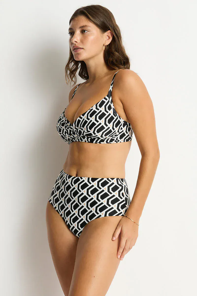 Sea Level Costa Cross Front Bra Top - Black - Image 2