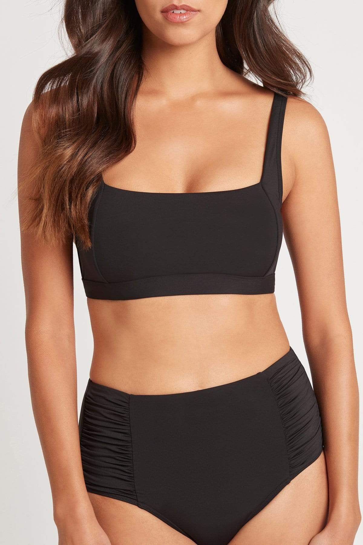 Sea Level Essentials Square Neck Bra Top - Black - Image 3