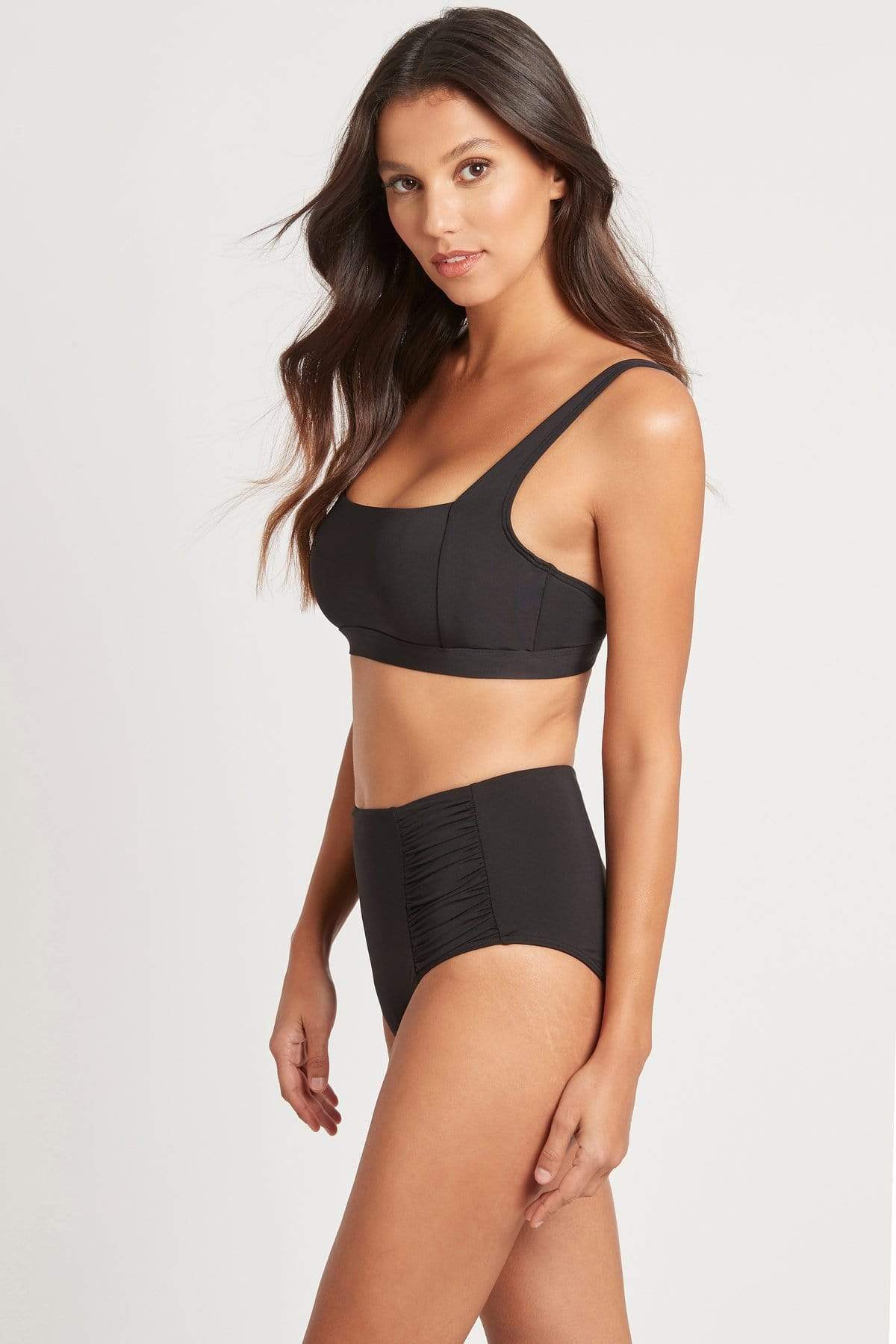 Sea Level Essentials Square Neck Bra Top - Black - Image 5