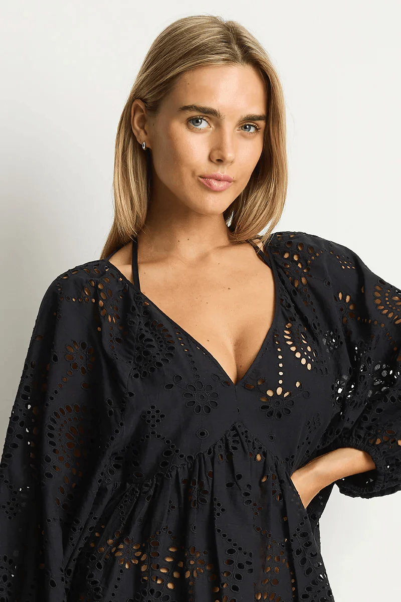 Sea Level Ibiza Boho Short Dress - Black - Image 2