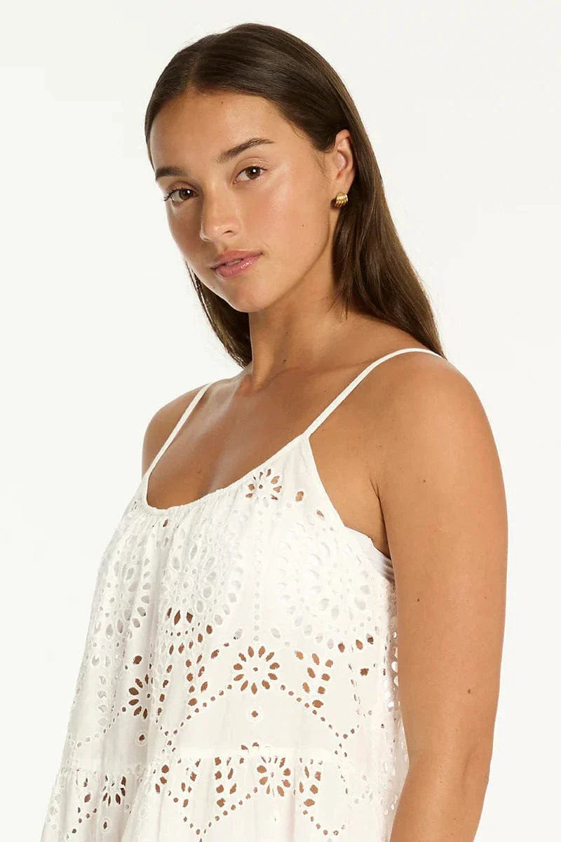 Sea Level Ibiza Tie Back Short Sundress - White - Image 5