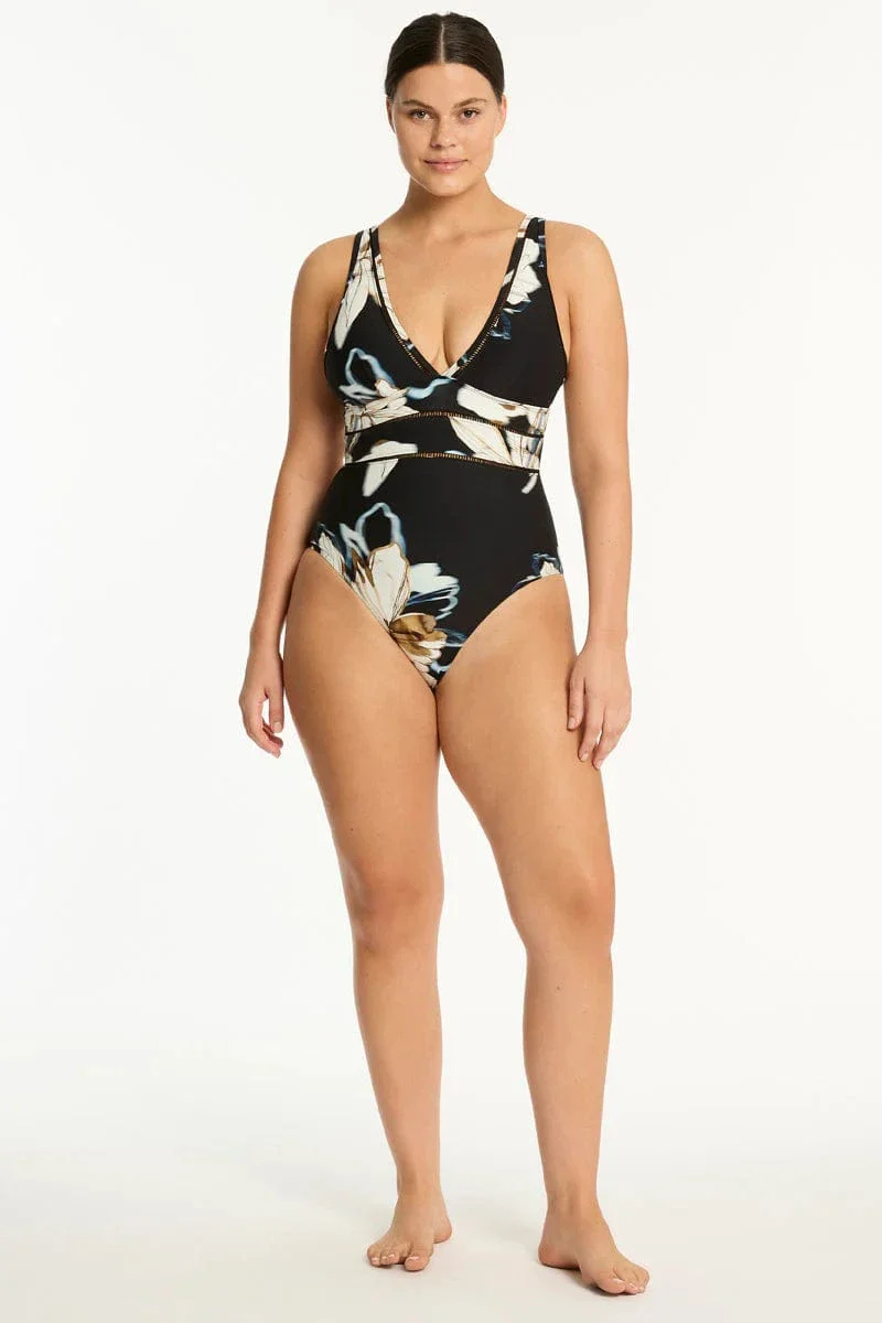 Sea Level La Luna Spliced One Piece - Black - Image 4