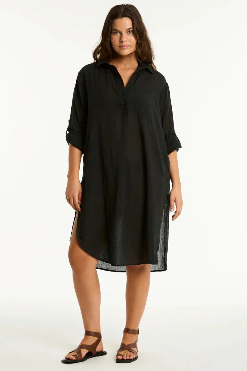 Sea Level Salt Long Cover Up - Black