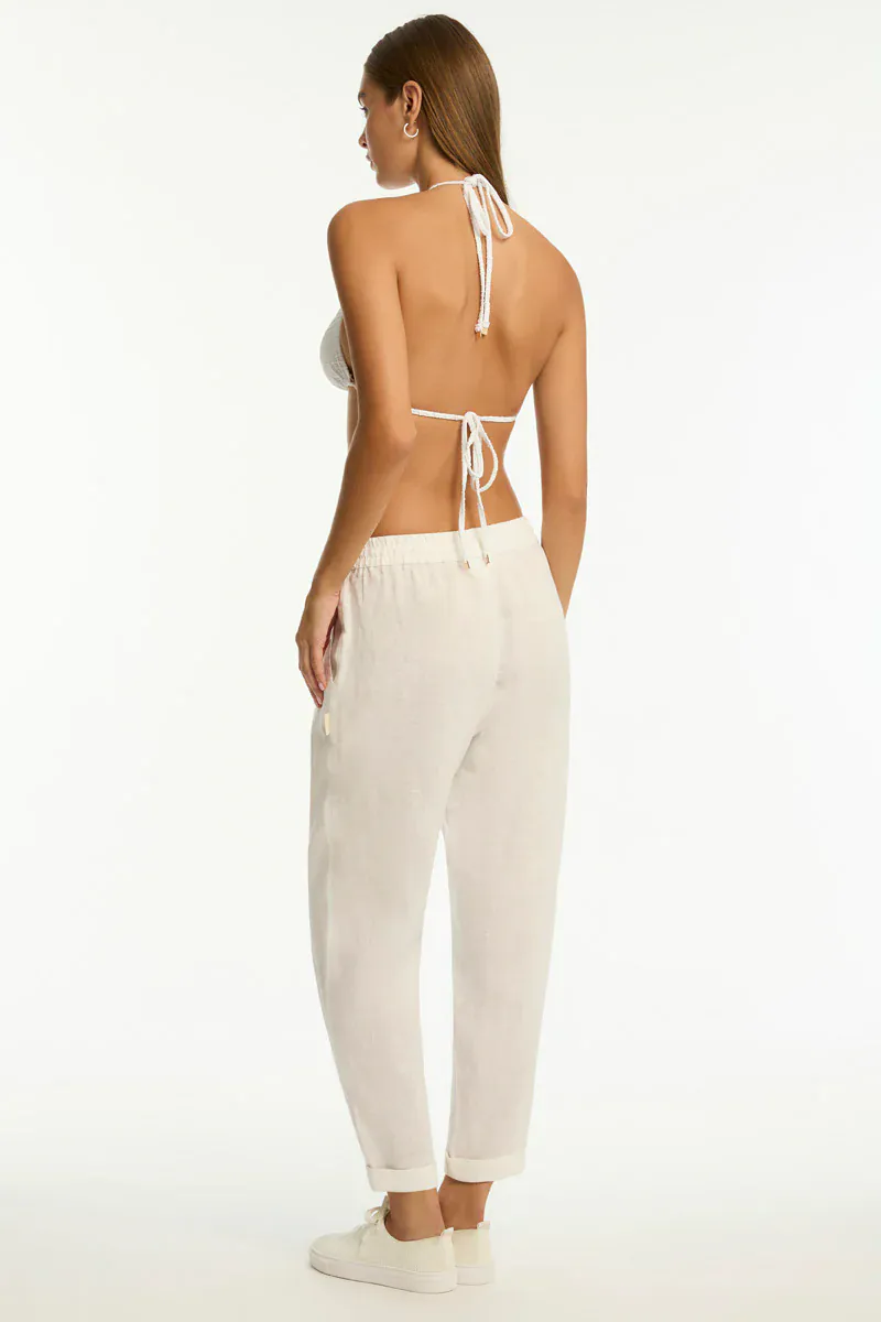 Sea Level Shore Linen Beachcomber Pant - White - Image 2