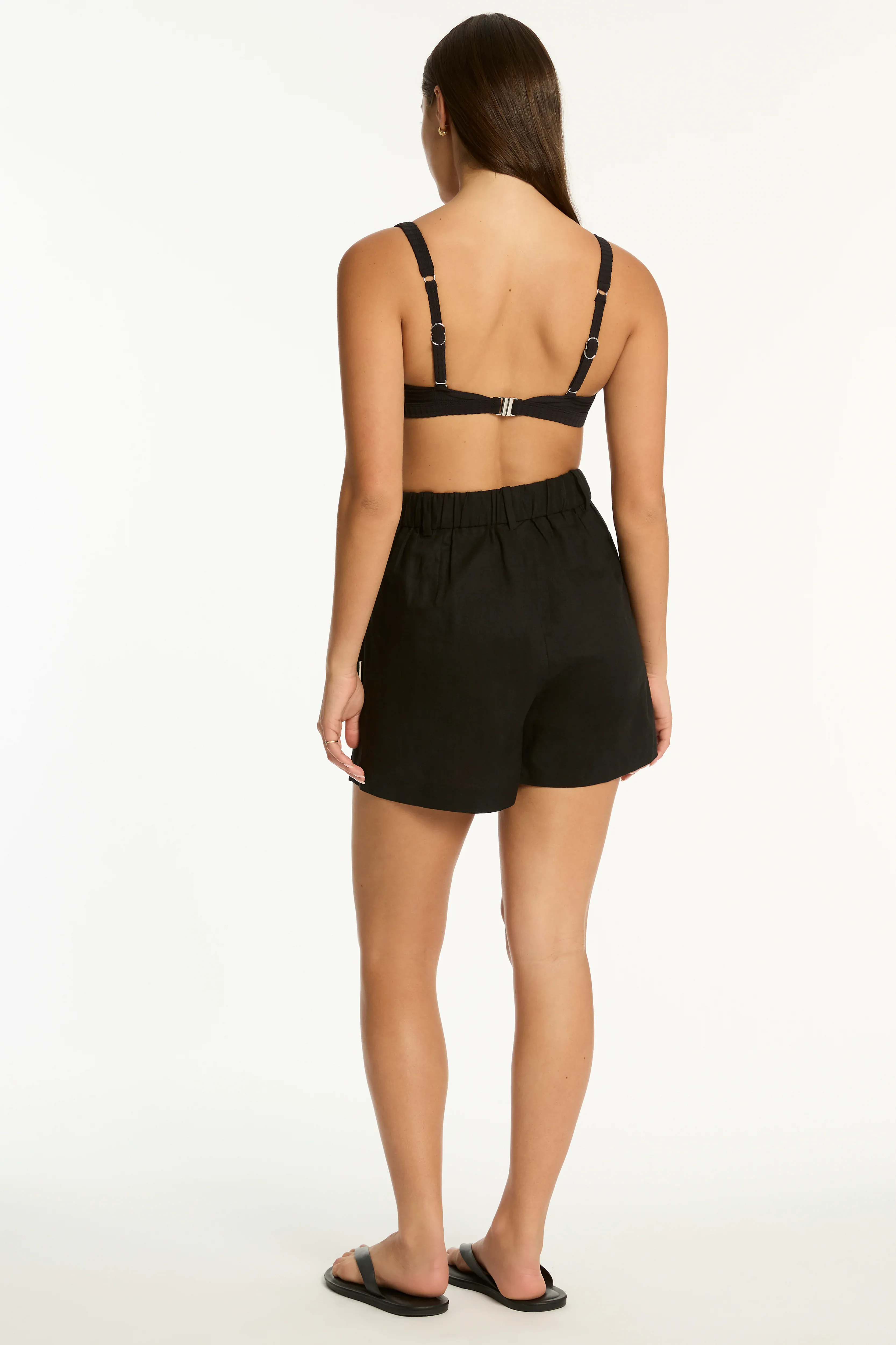 Sea Level Shore Linen Boat Short - Black - Image 2