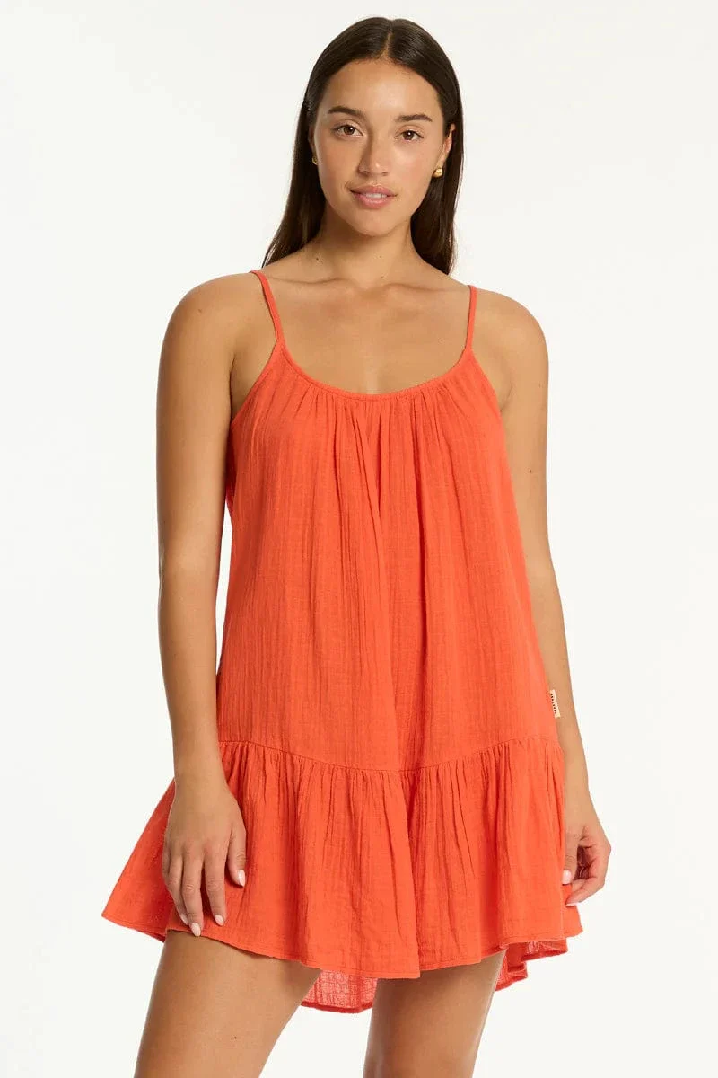 Sea Level Sunset Short Sundress - Flame