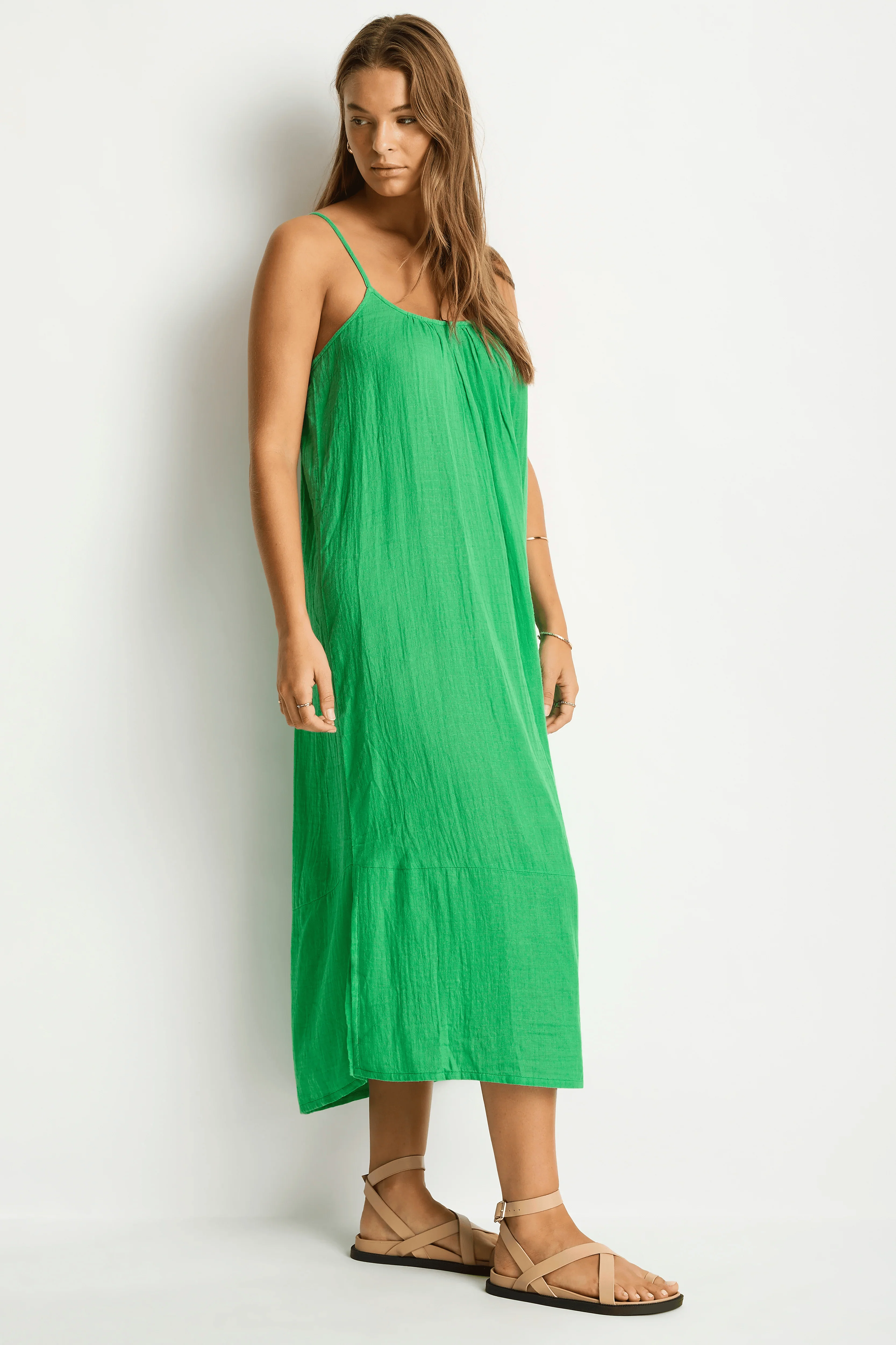 Sea Level Sunset Tie Back Sundress  - Kelly Green - Image 3