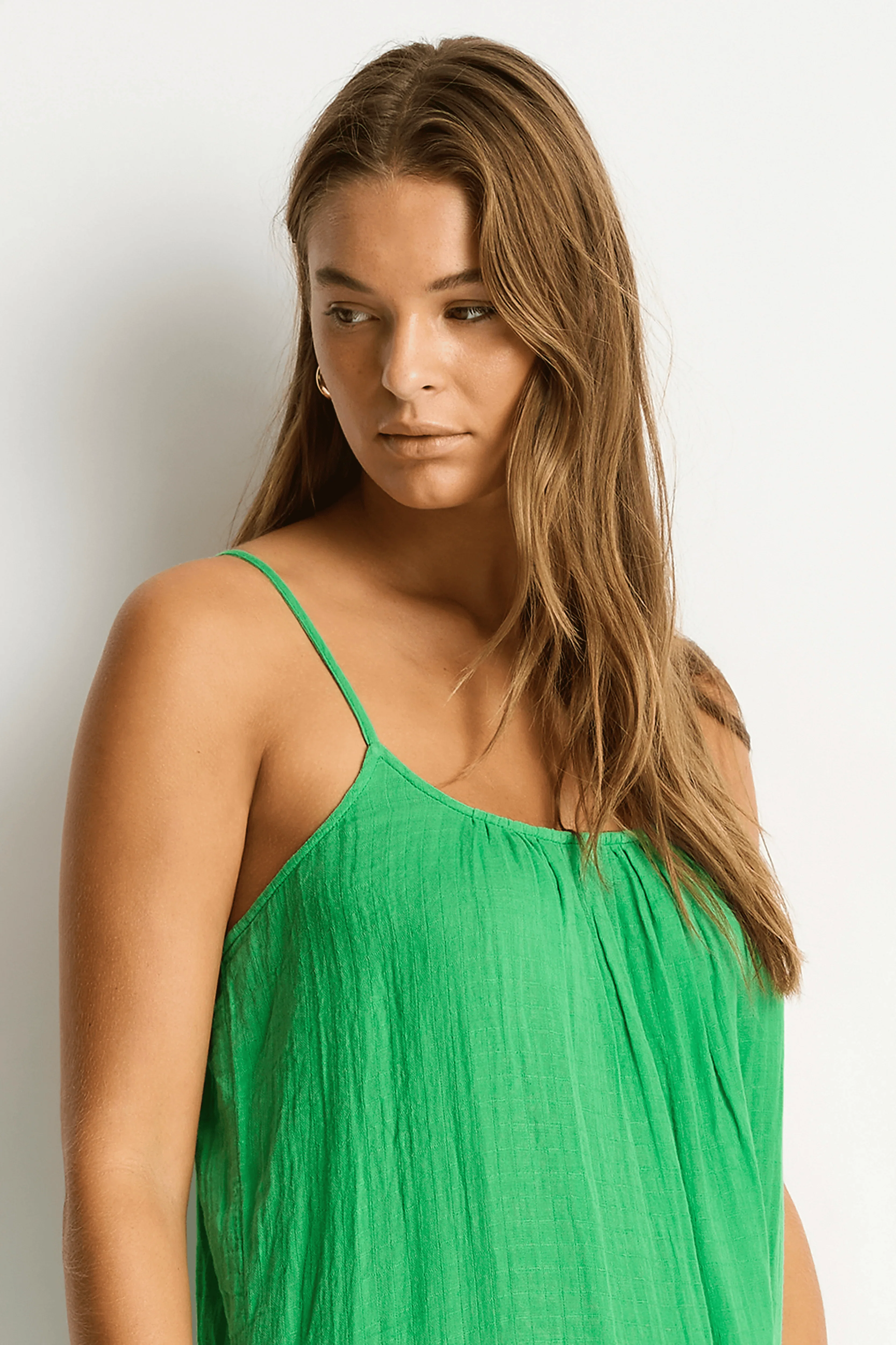 Sea Level Sunset Tie Back Sundress  - Kelly Green - Image 4