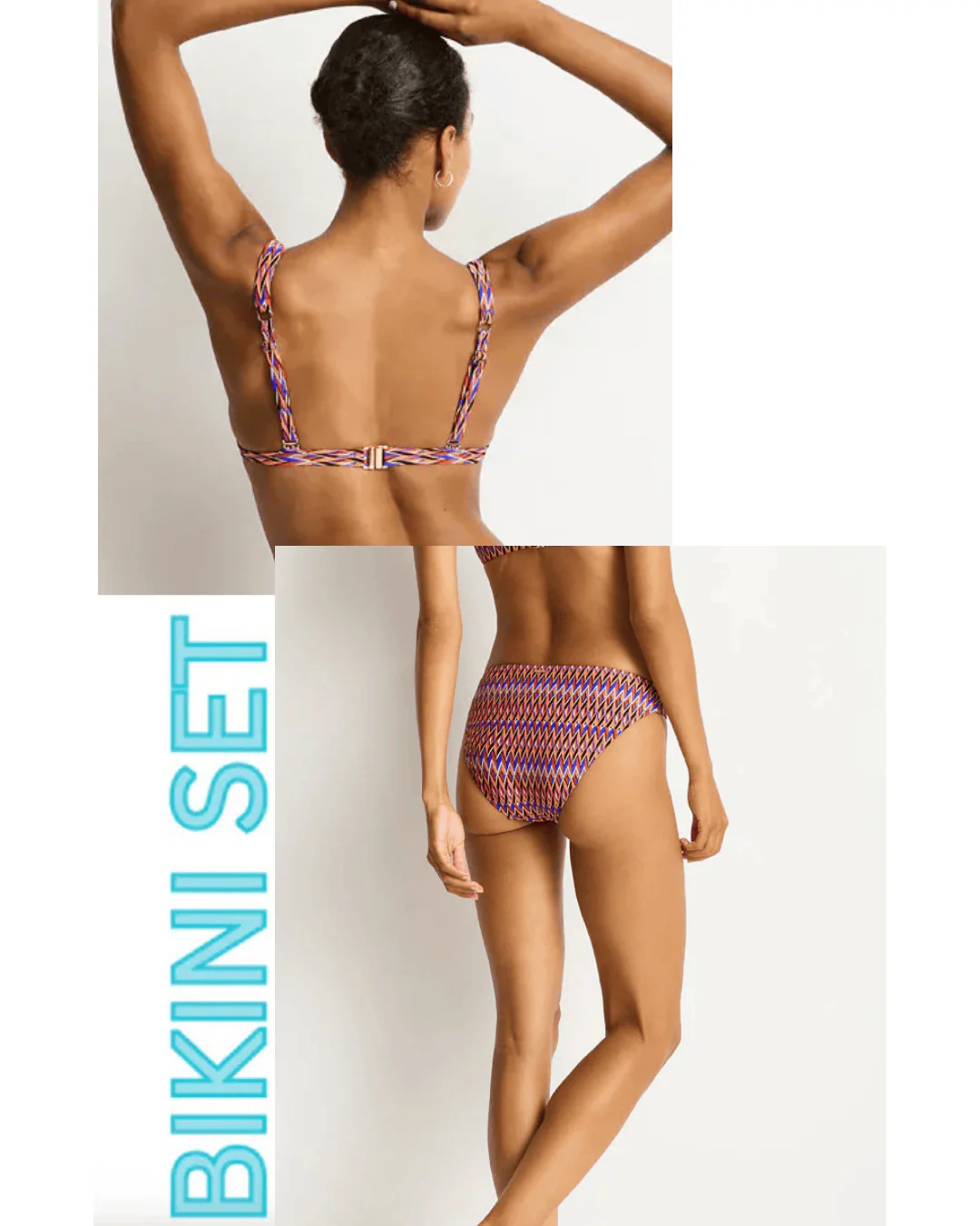 Sea Level Tessera Chain Link Longline Tri Top & Sporty Mid Pant - Blue - Image 2