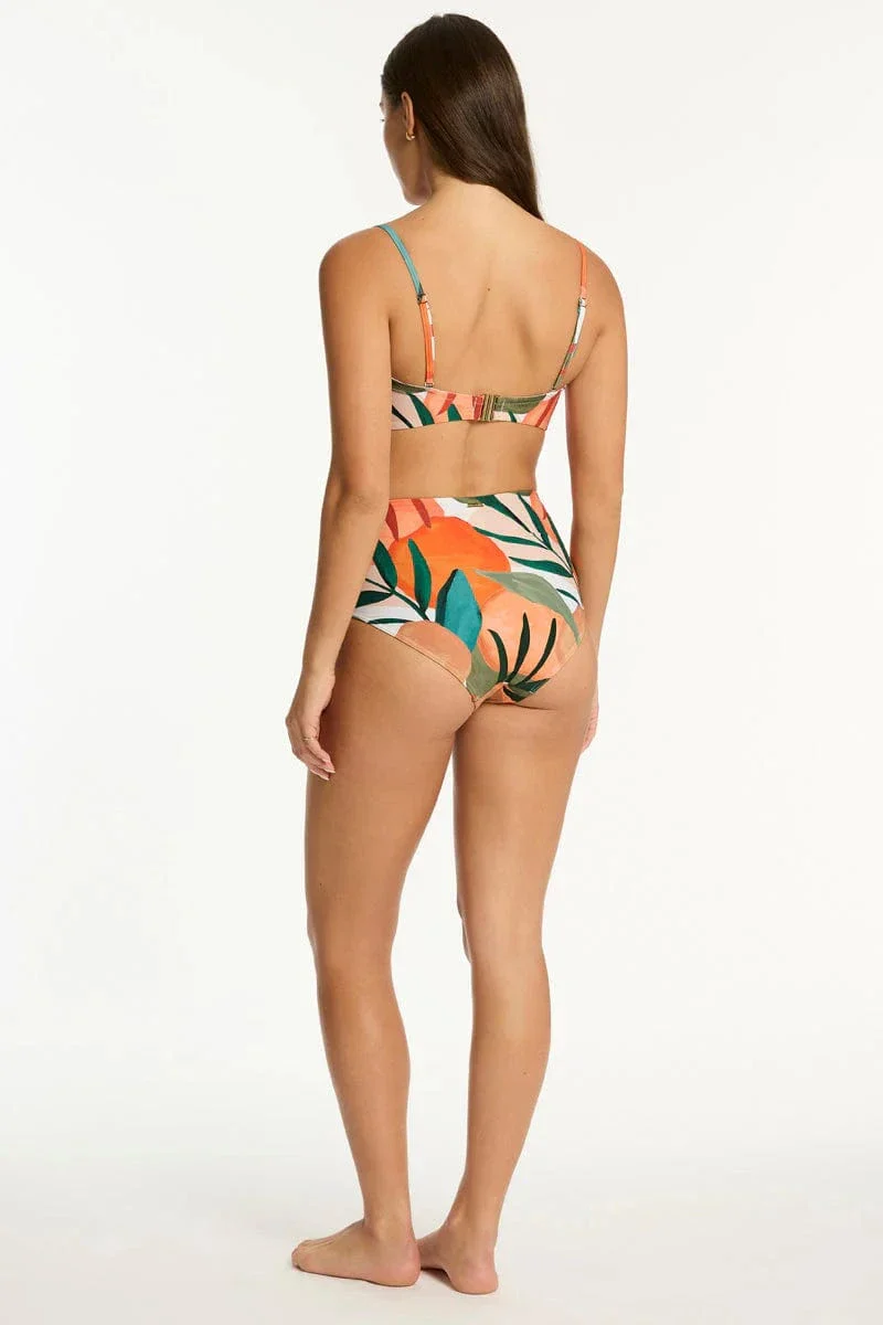 Sea Level Tropaluxe High Waist Gathered Side Pant - Khaki - Image 4
