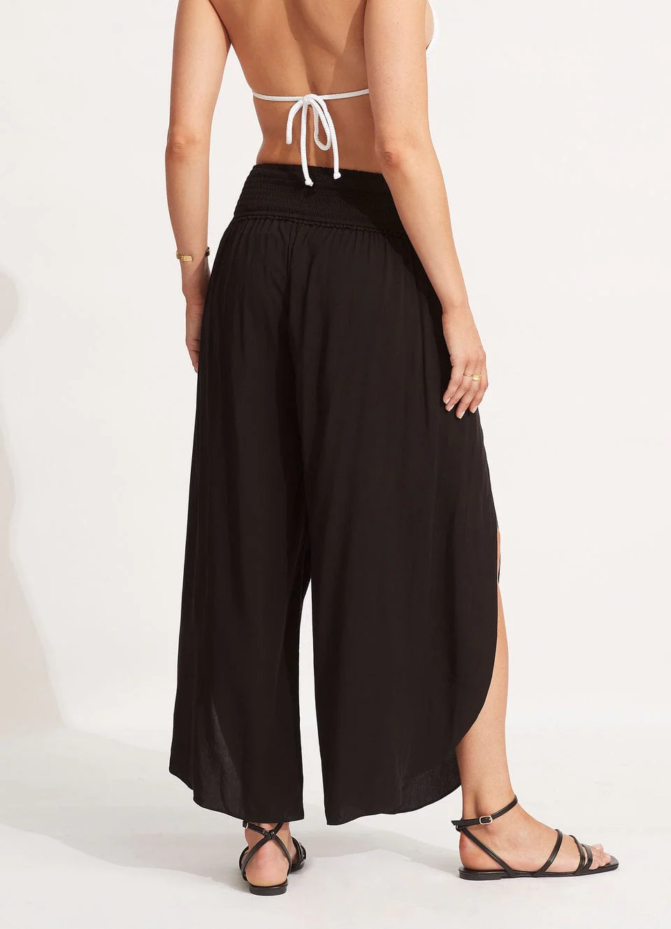 Seafolly Beach Basics Shirred Waist Wrap Pant - Image 3