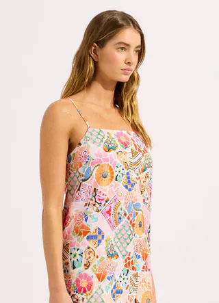 Seafolly Beach Boheme Bandeau Mini Dress - Parfait Pink - Image 4