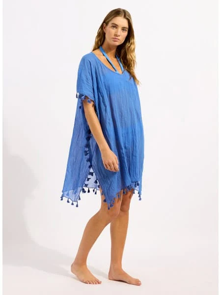 Seafolly Beachedit Amnesia Kaftan - Sapphire - Image 4