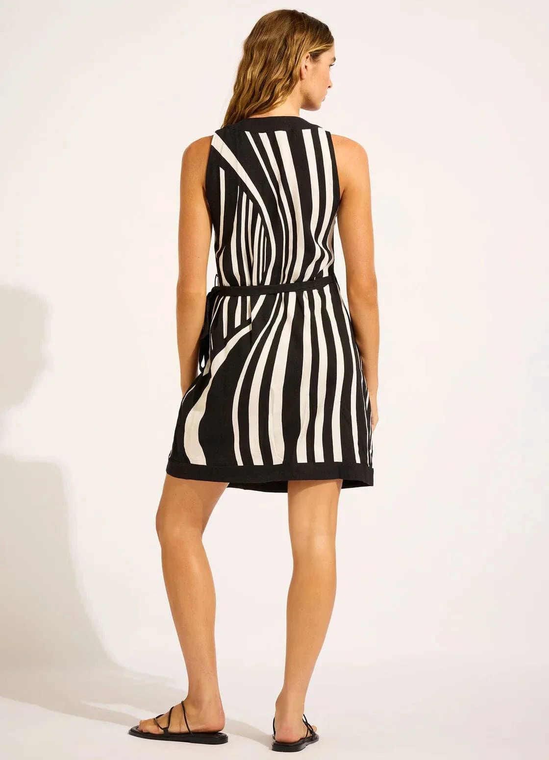 Seafolly Coastline Mini Wrap Dress - Black - Image 3