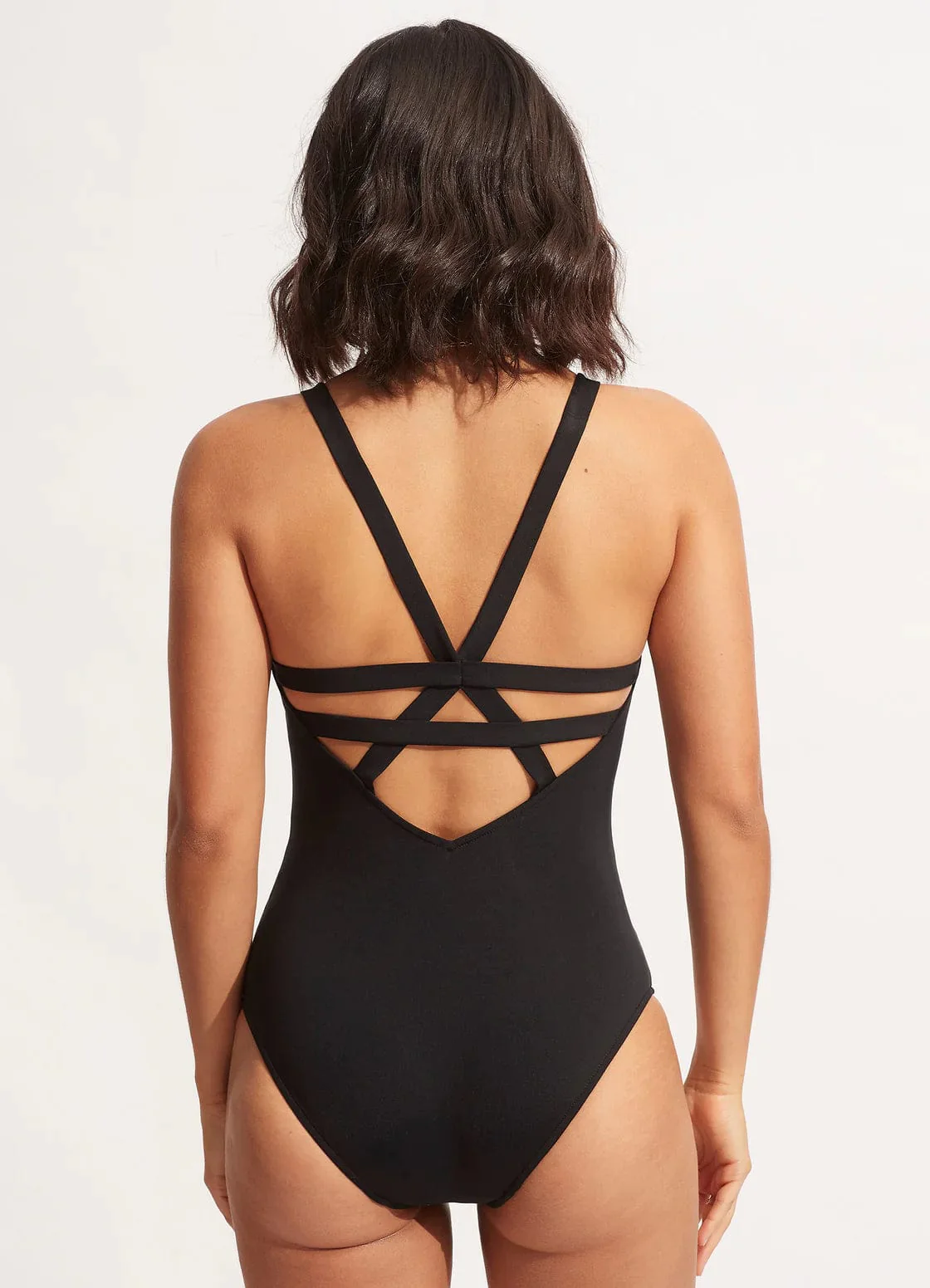 Seafolly Collective Deep V One Piece - Black - Image 2