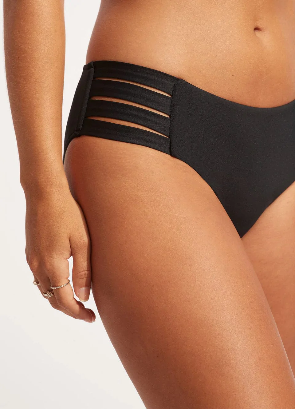Seafolly Collective Multi Strap Hipster - Black - Image 3