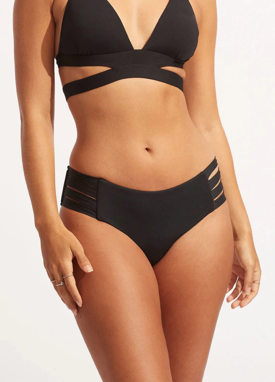 Seafolly Collective Multi Strap Hipster - Black - Image 4