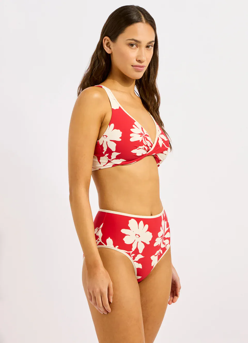 Seafolly Mayflower Wrap Front F Cup Bra - Cosmo Red - Image 3