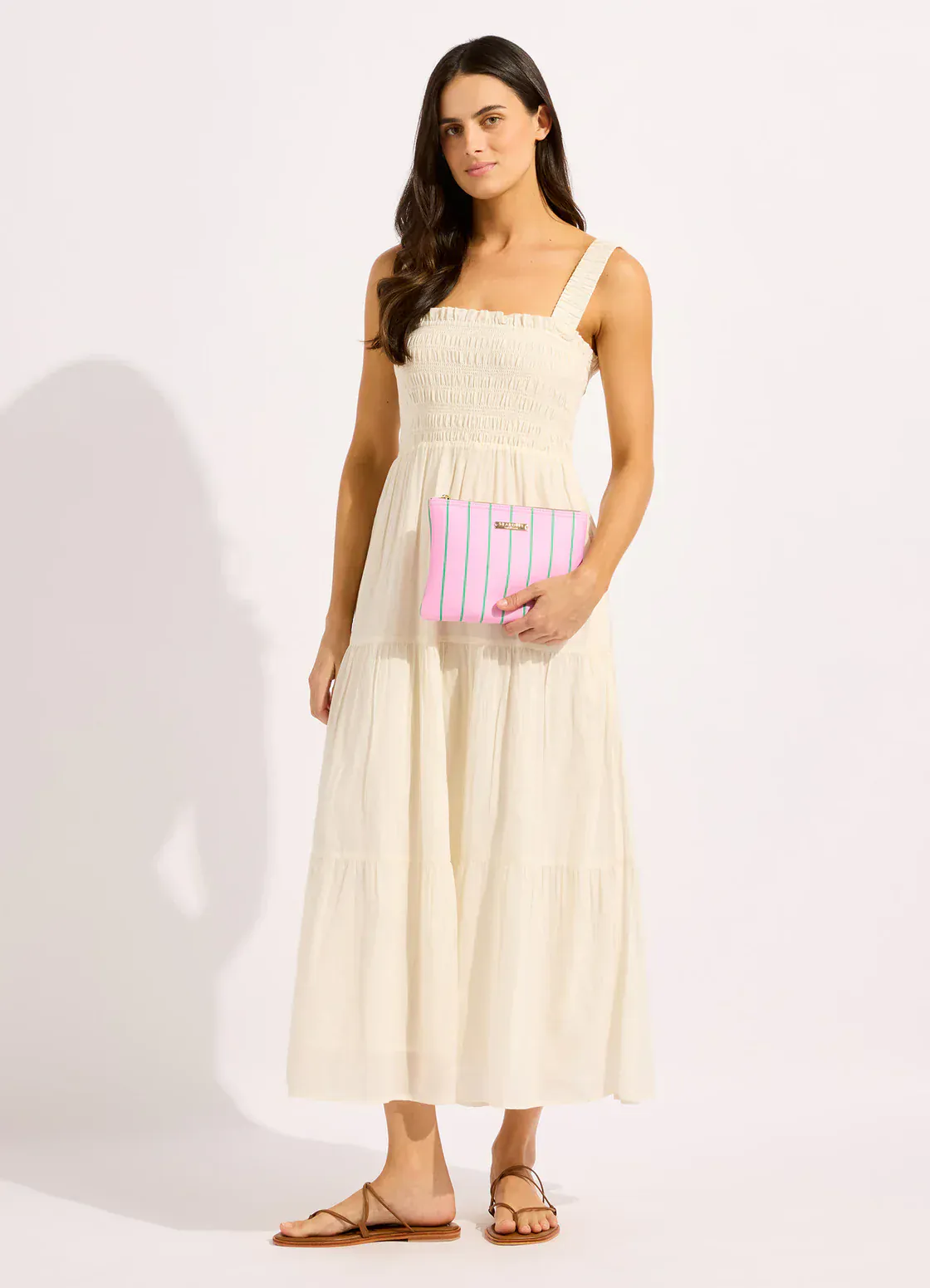 Seafolly Mosaic Stripe Bikini Bag - Parfait Pink - Image 3
