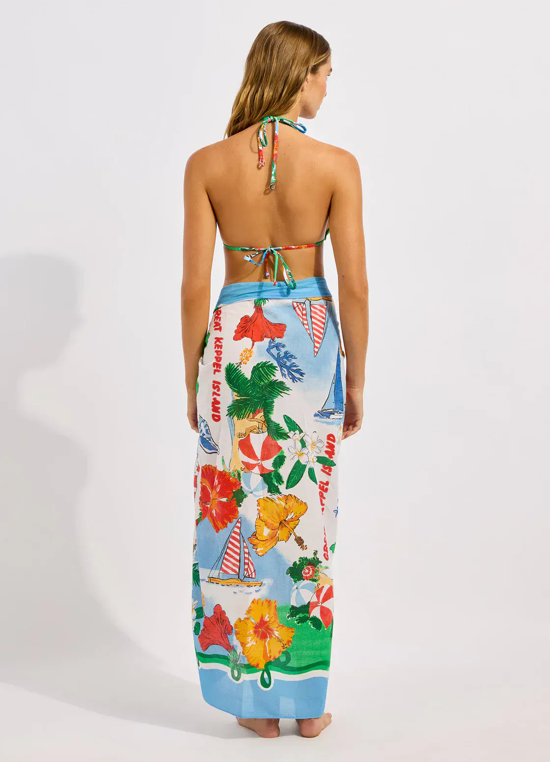 Seafolly Viva Vacation Sarong - Powder Blue - Image 3