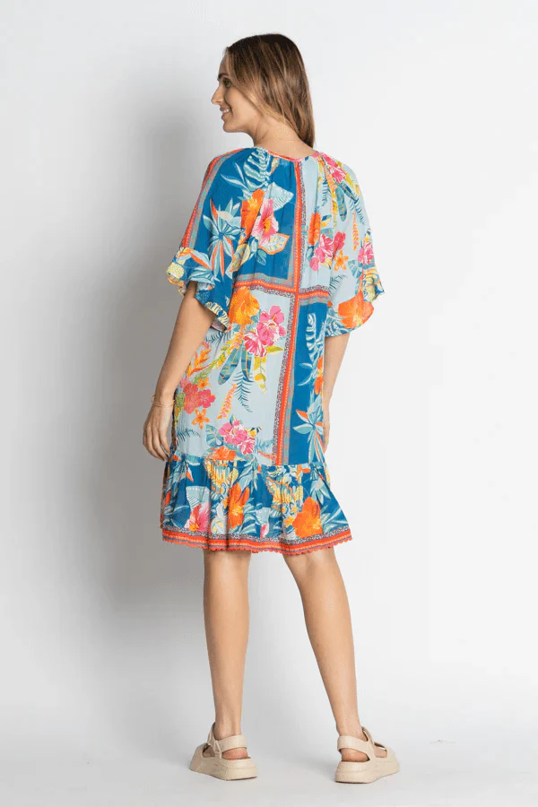 Serilda Shirred Dress - Ocean - Image 2