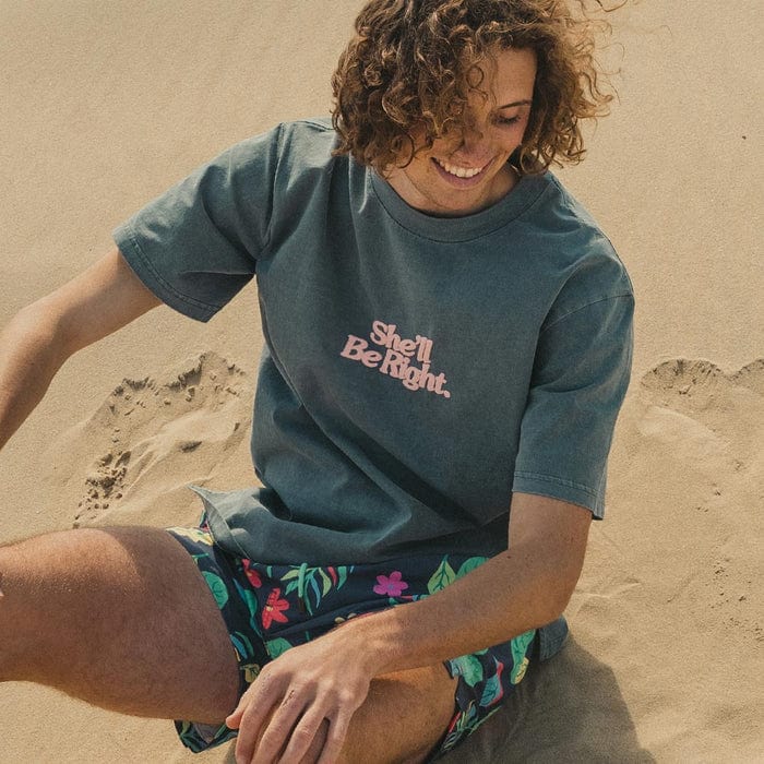 She'll Be Right Regular Tee - Charcoal