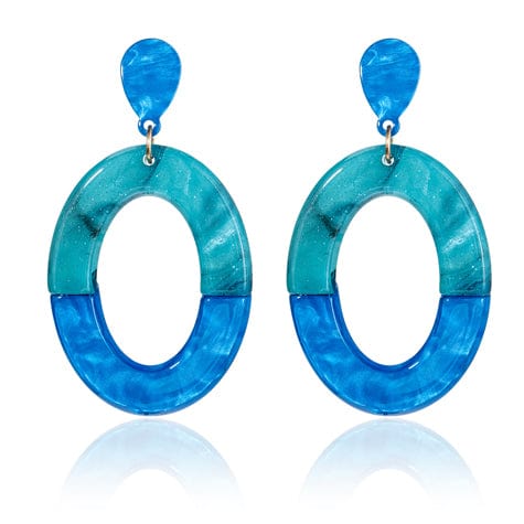 Sia Two Tone Oval Resin Earrings