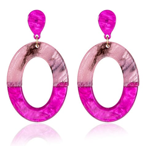 Sia Two Tone Oval Resin Earrings - Image 2
