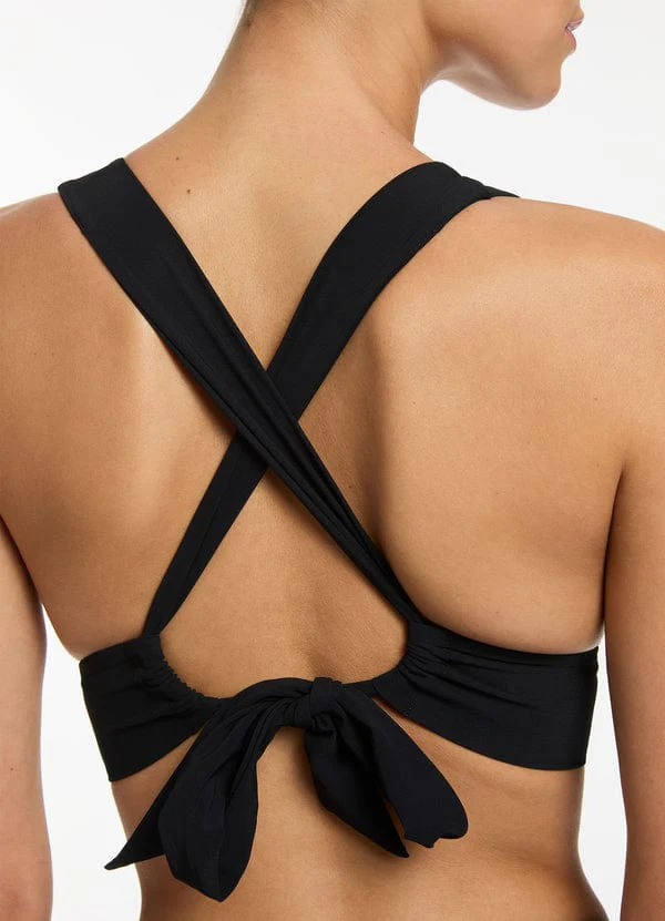 Jets Soft Triangle Bikini Top - Black - Image 5