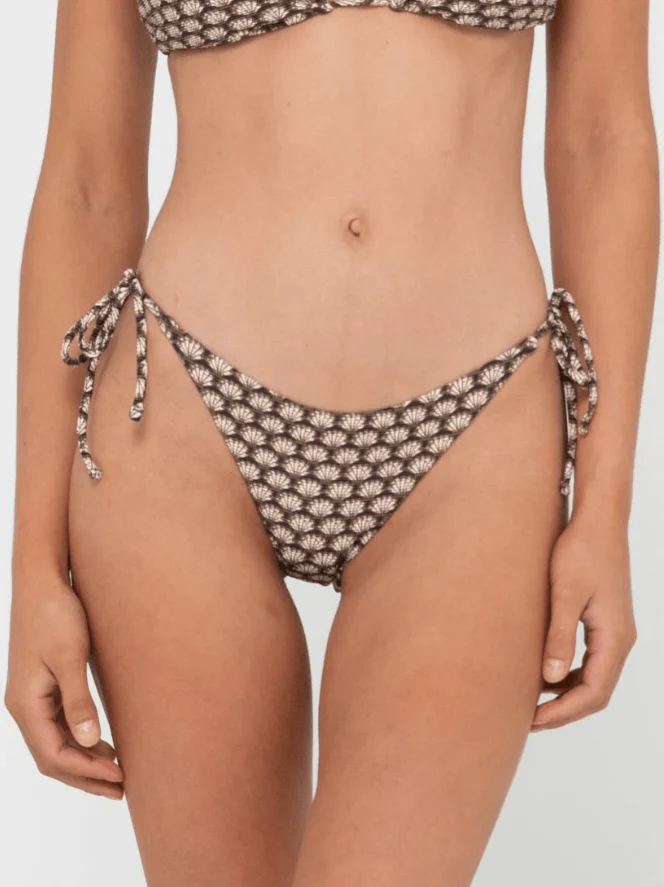 Sorrento Midi Side Ties Bikini Pant - Black - Image 2