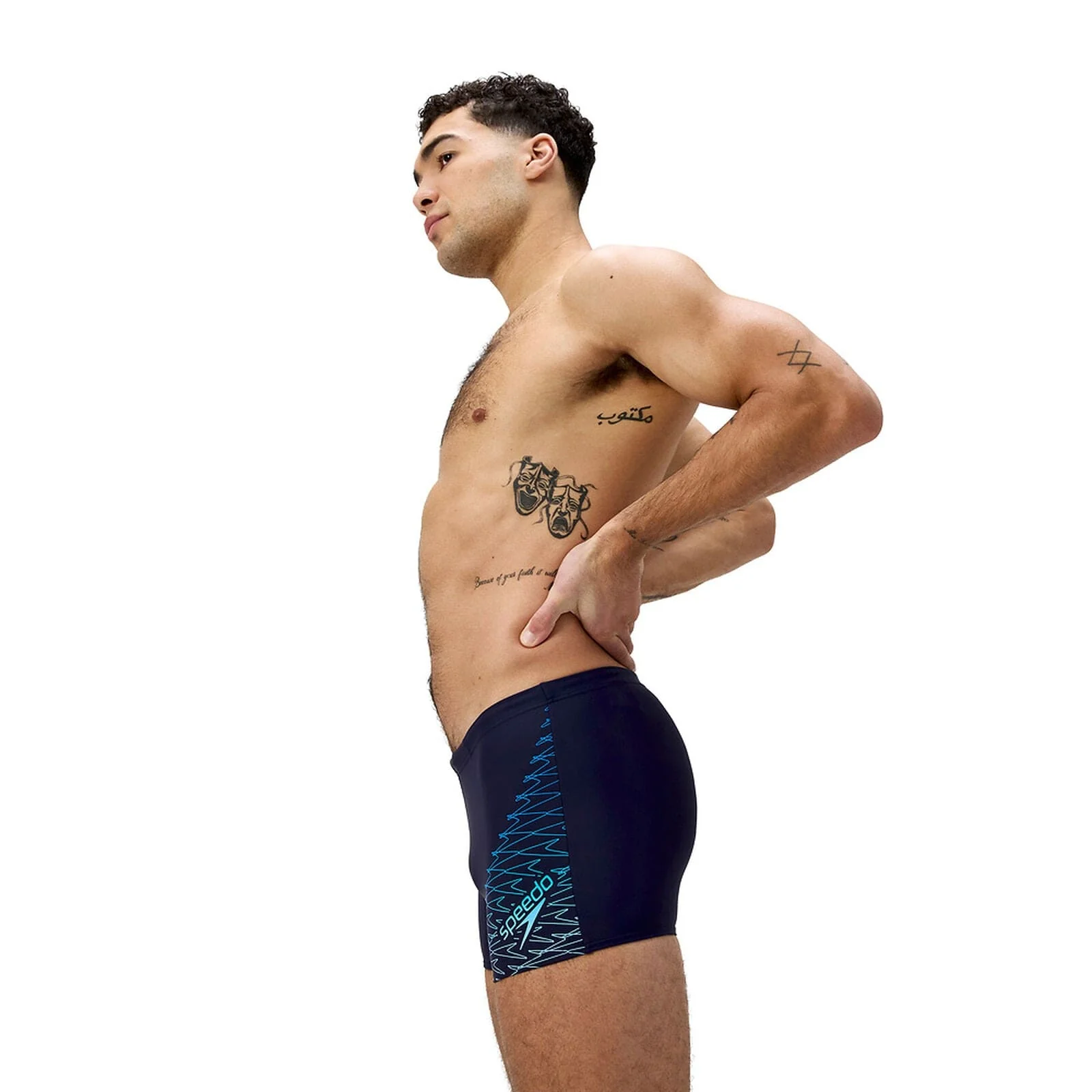Speedo Mens Medley Logo Aquashort - Navy/Sugar Blue - Image 3
