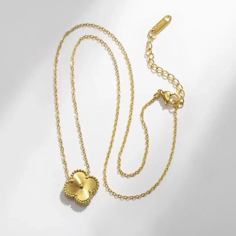 Stainless Steel Clover Necklace - Gold